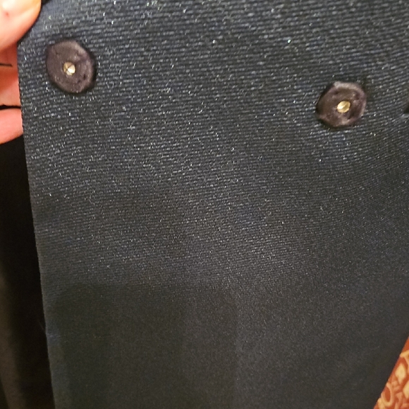 H&M Women's Dark Blue Sparkle Blazer with Black Satin Lapel - Picture 8 of 10